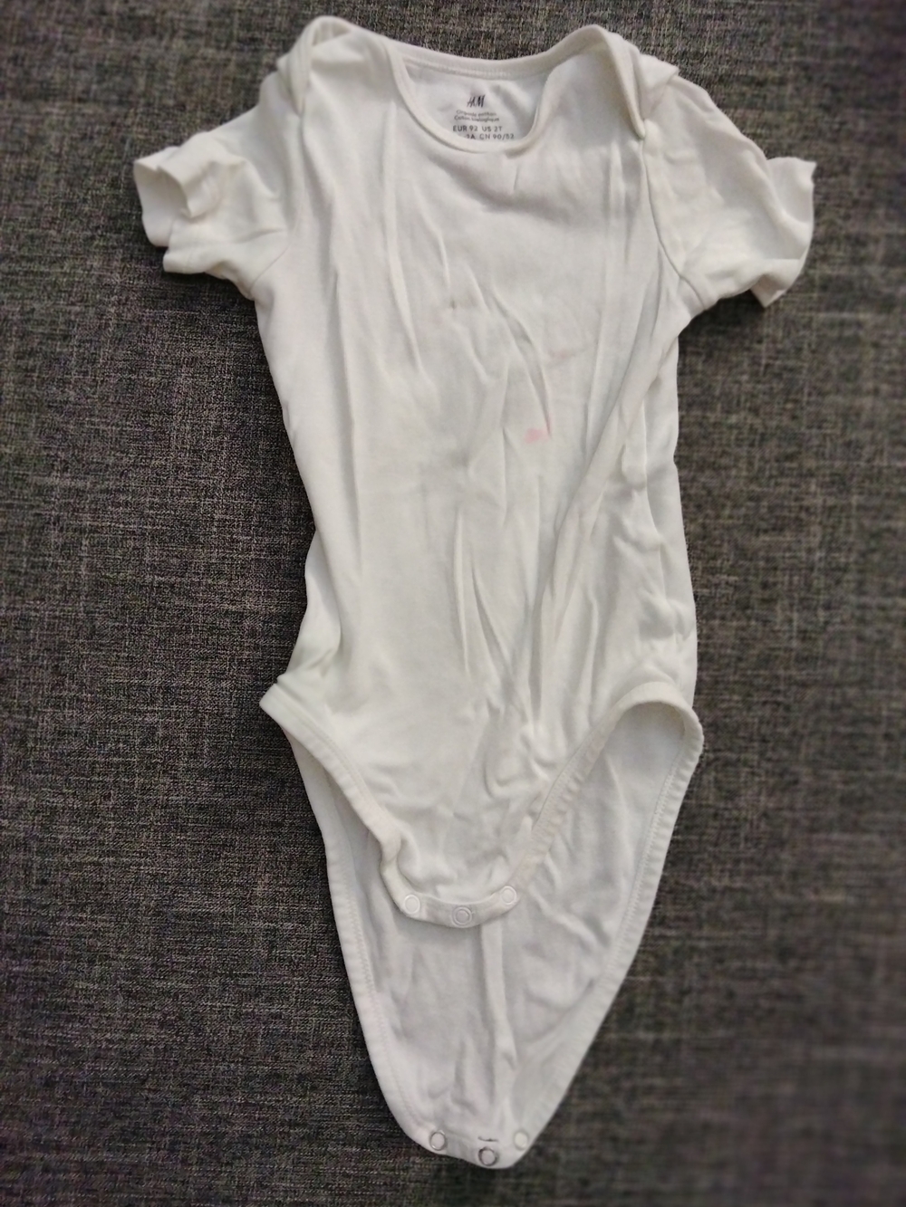H&M White Short-Sleeve Baby Bodysuit